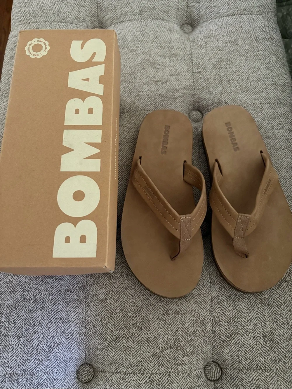 Bombas Men's Taupe Flip-Flop Sandals